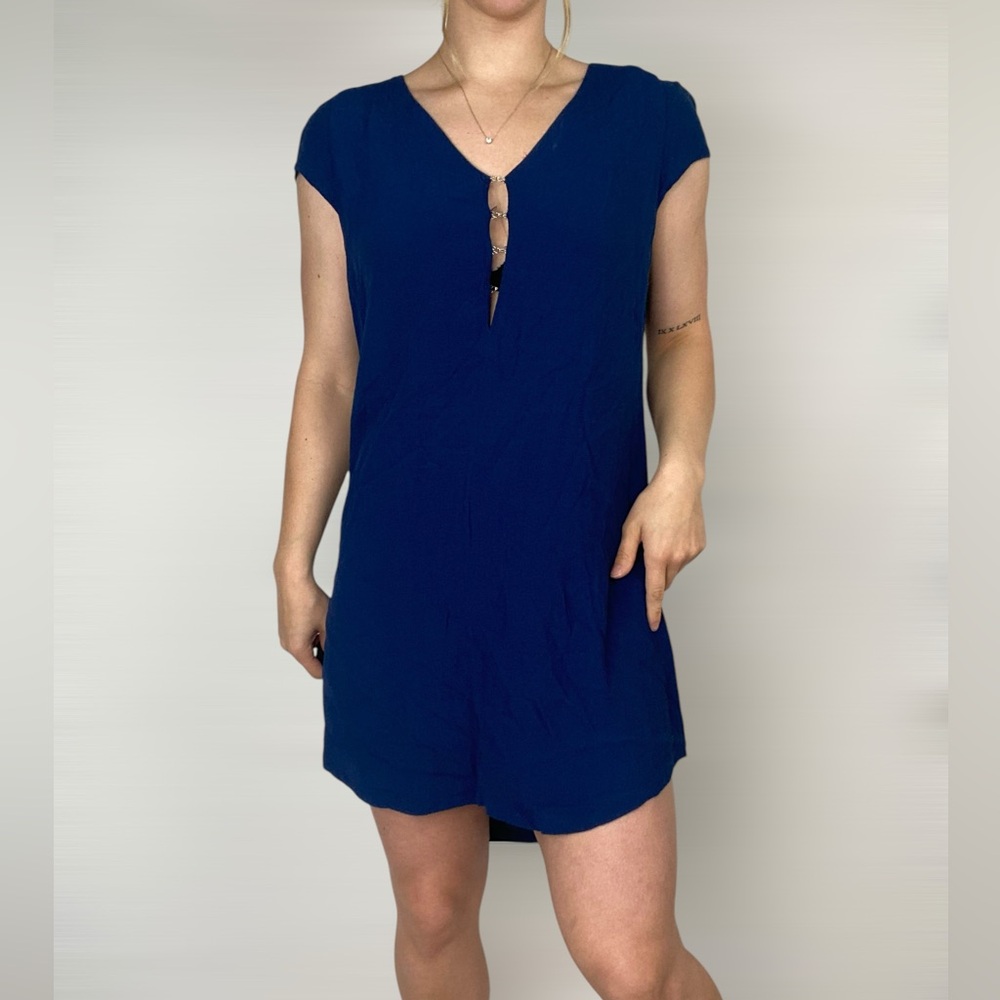 REFORMATION Elton Dress Short Sleeve Hook Eye Mini Lightweight Relaxed Fit